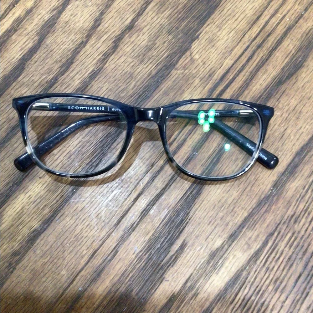 Scott Harris Europa SH-602 Denim/Zebra Full Rom Oval Eyeglasses Frames